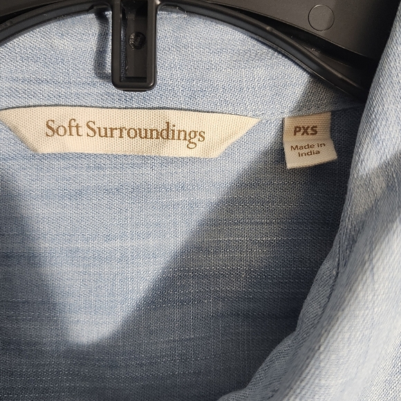 Soft surroundings women's tunic top blouse size PXS blue long sleeve - Picture 5 of 10